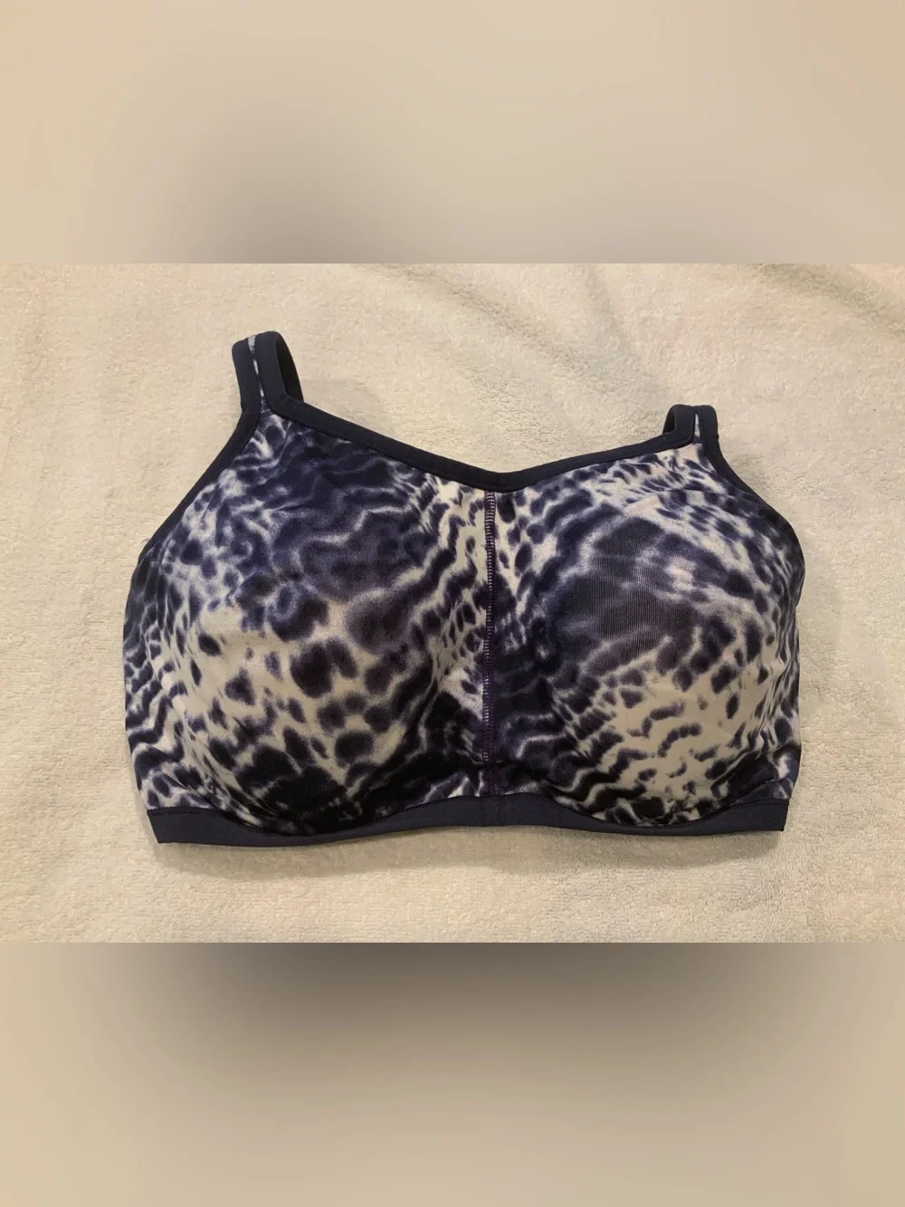 Natori Navy and White Animal Print Bra